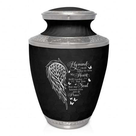 At Peace Cremation Urn - Ebony Black