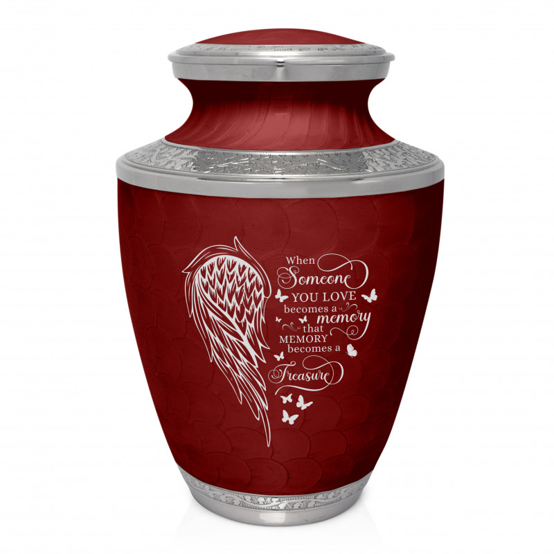 Memory Becomes a Treasure Cremation Urn - Rose Red