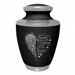 Memory Becomes a Treasure Cremation Urn - Ebony Black