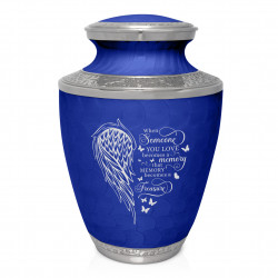 Memory Becomes a Treasure Cremation Urn - Royal Blue