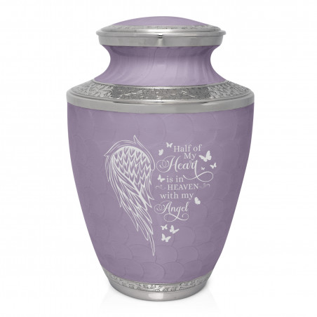 Heart Is In Heaven Cremation Urn - Regal Purple