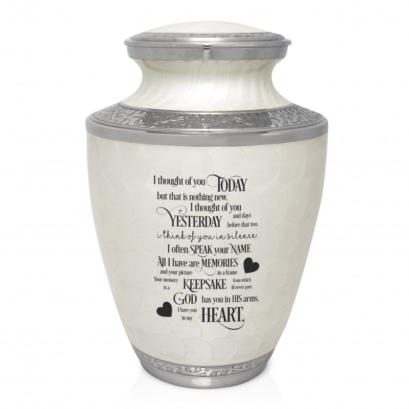 I thought of you today Cremation Urn - Radiant White