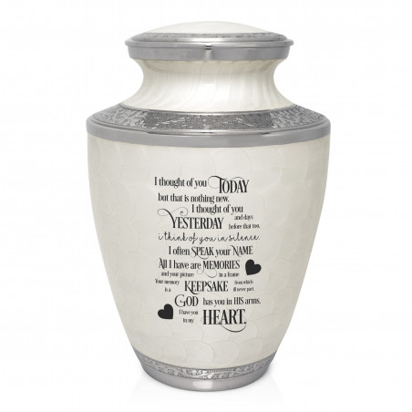 I thought of you today Cremation Urn - Radiant White