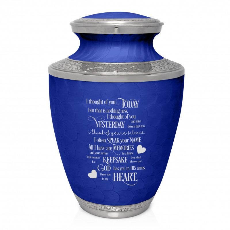 I thought of you today Cremation Urn - Royal Blue