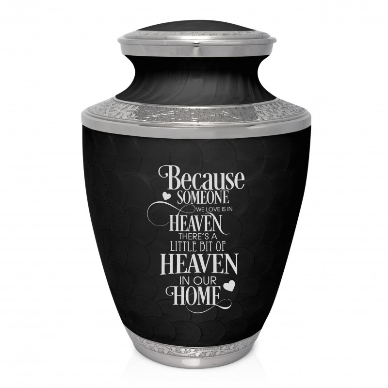 Heaven In Our Home Cremation Urn - Ebony Black