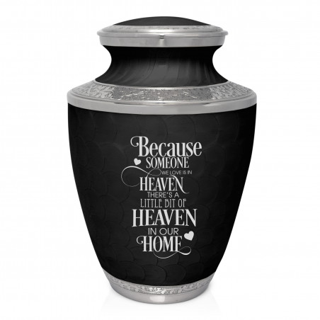 Heaven In Our Home Cremation Urn - Ebony Black