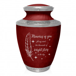 Memories Of You - Bright Stars Cremation Urn - Rose Red
