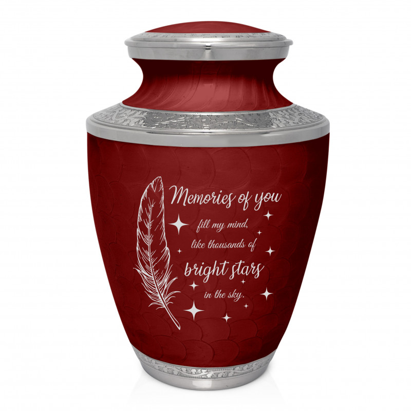 Memories Of You - Bright Stars Cremation Urn - Rose Red