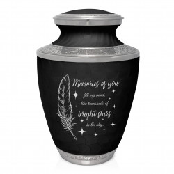 Memories Of You - Bright Stars Cremation Urn - Ebony Black