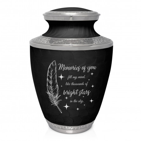 Memories Of You - Bright Stars Cremation Urn - Ebony Black