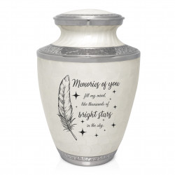 Memories Of You - Bright Stars Cremation Urn - Radiant White
