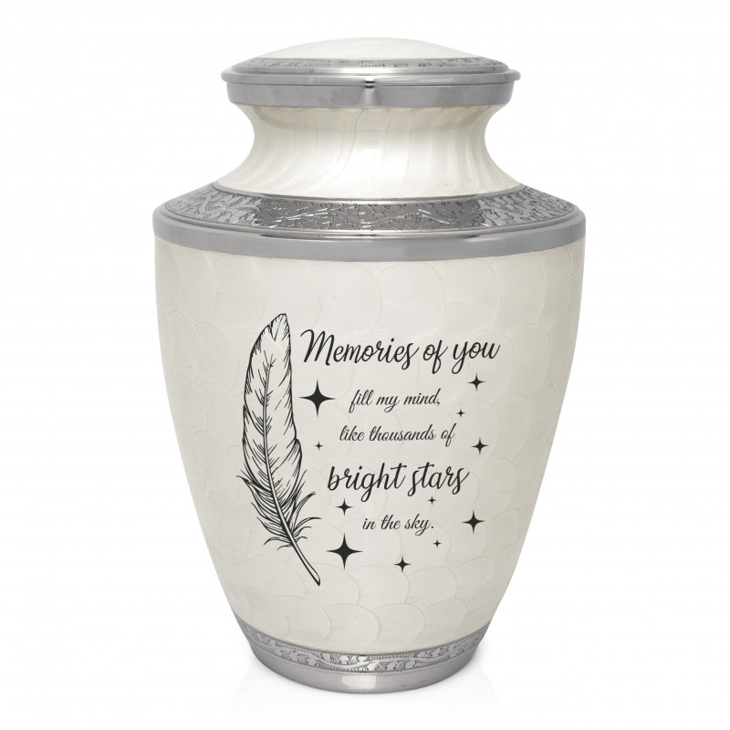 Memories Of You - Bright Stars Cremation Urn - Radiant White