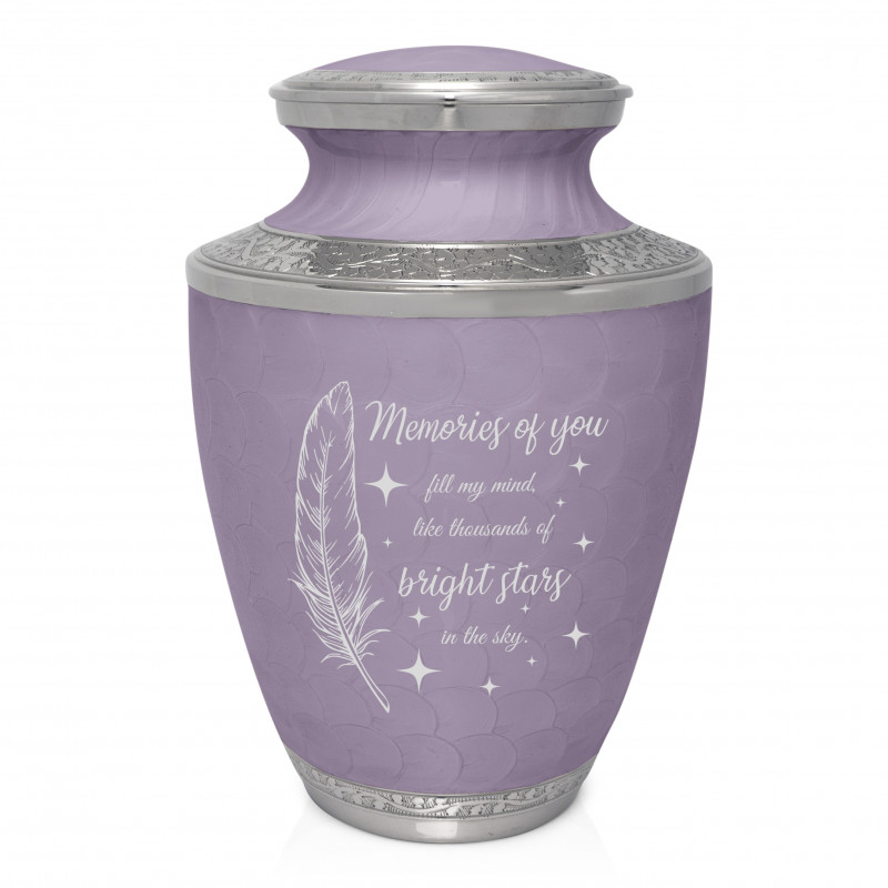 Memories Of You - Bright Stars Cremation Urn - Regal Purple