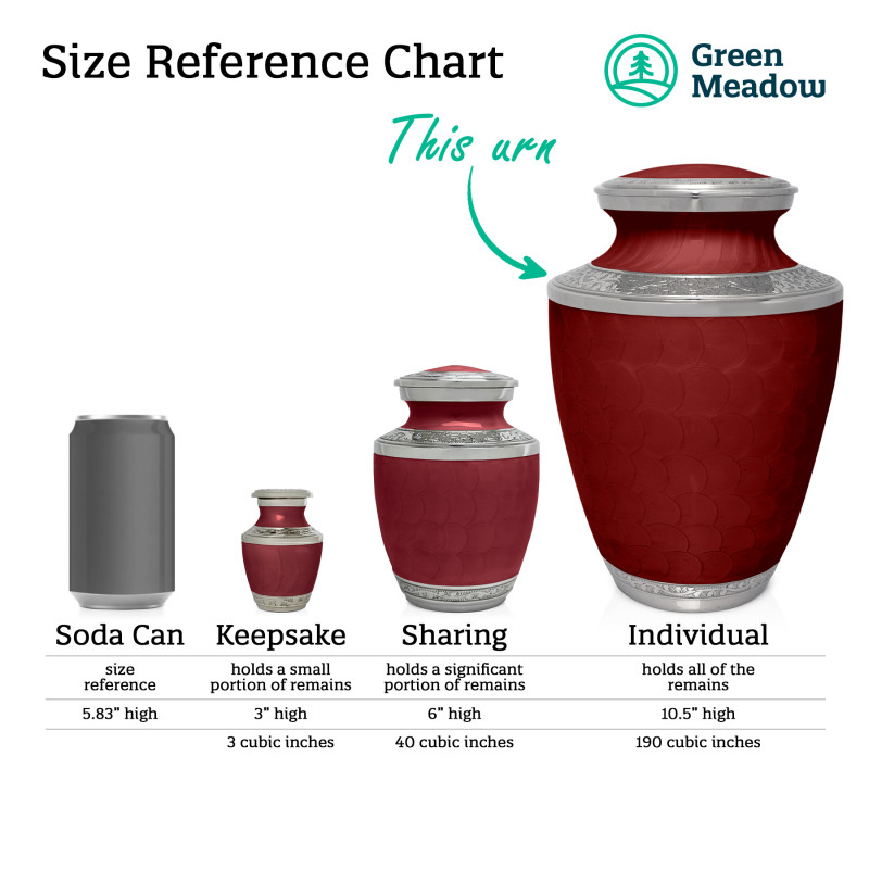 Irish Blessing Cremation Urn - Rose Red