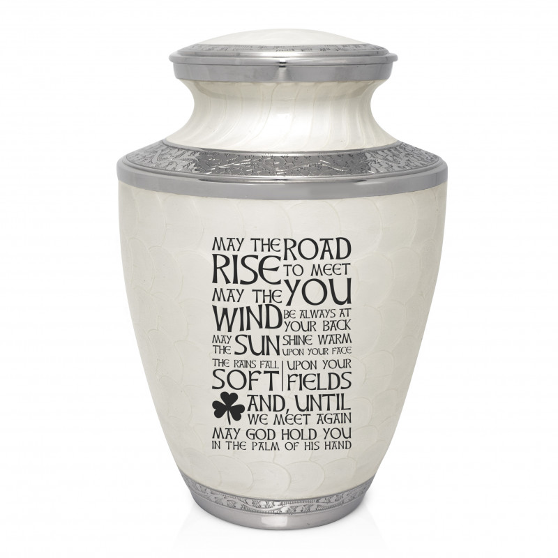 Irish Blessing Cremation Urn - Radiant White