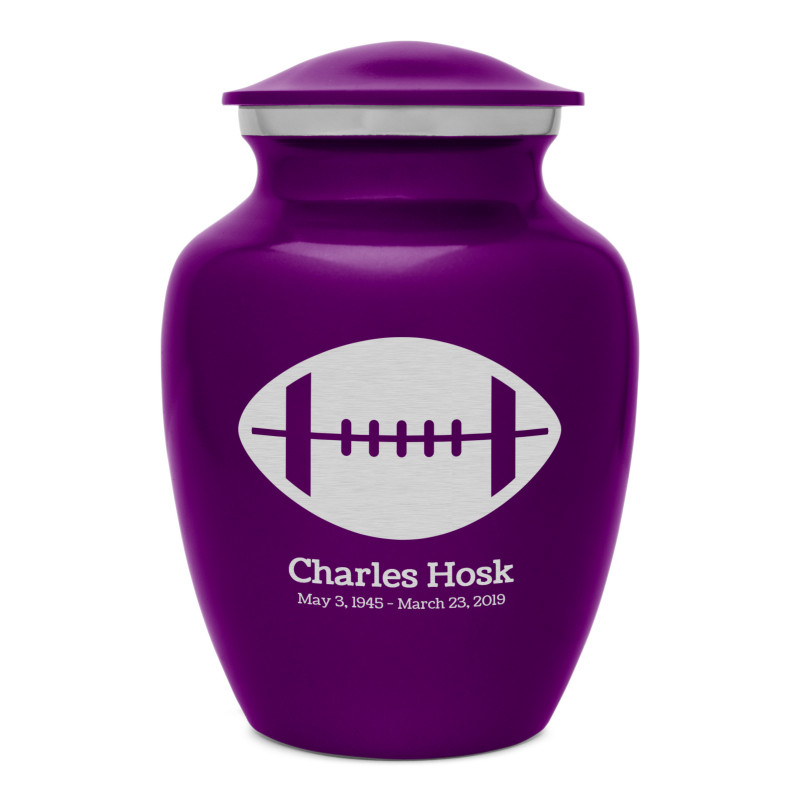 Football Sharing Urn - Purple Luster