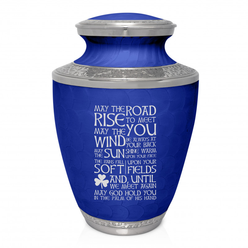 Irish Blessing Cremation Urn - Royal Blue