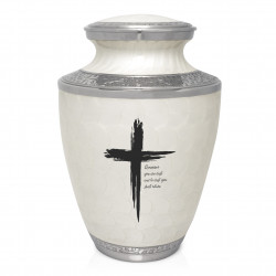 Dust to Dust Cross Cremation Urn - Radiant White