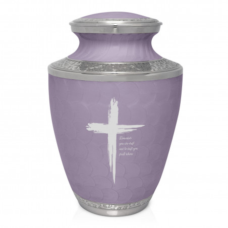 Dust to Dust Cross Cremation Urn - Regal Purple