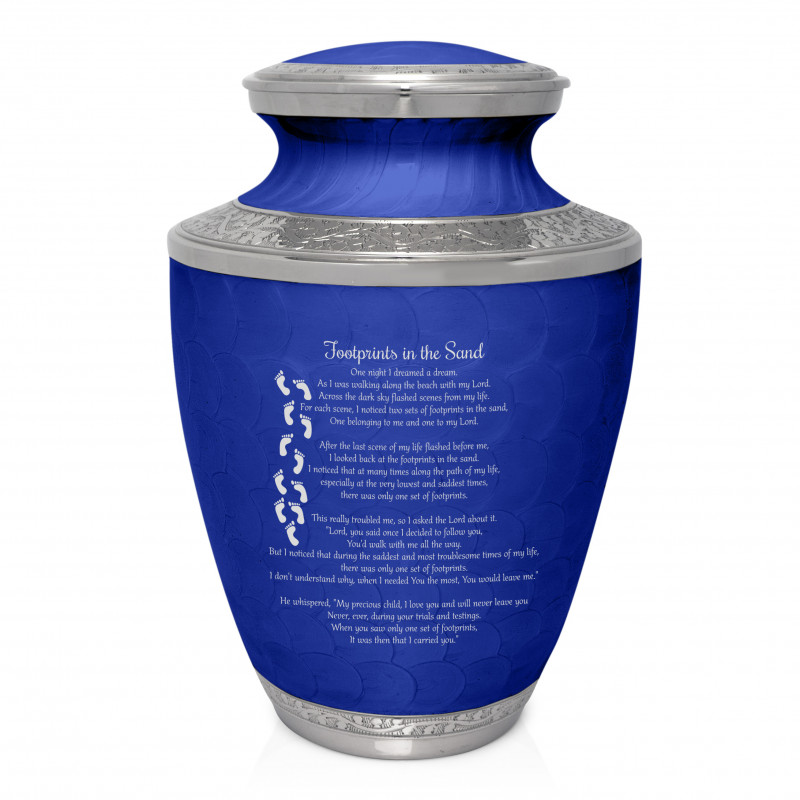 I Carried You Cremation Urn - Royal Blue