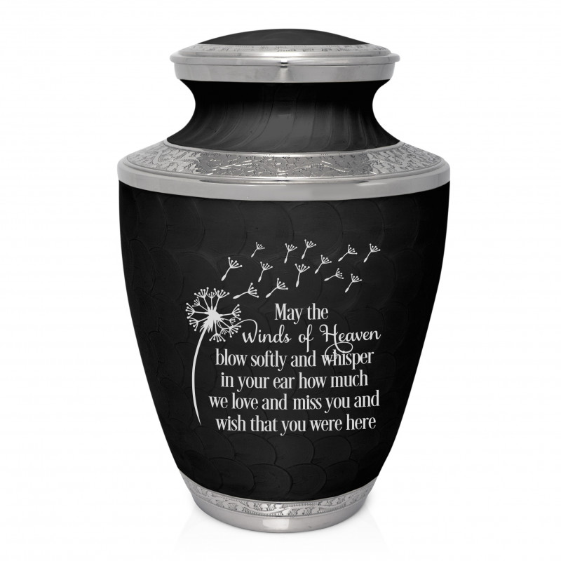 Winds of Heaven Cremation Urn - Ebony Black
