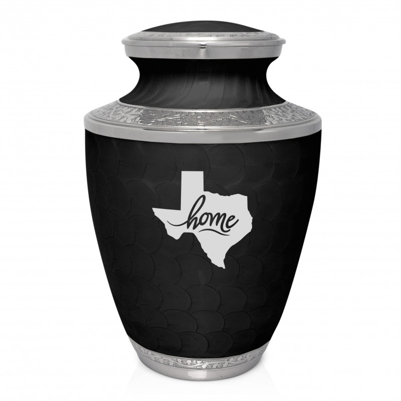 Texas Home Cremation Urn - Ebony Black
