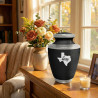 Texas Home Cremation Urn - Ebony Black