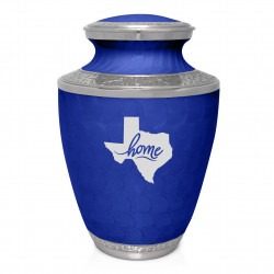 Texas Home Cremation Urn - Royal Blue