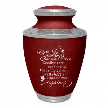 Goodbyes Are Not Forever Cremation Urn - Rose Red