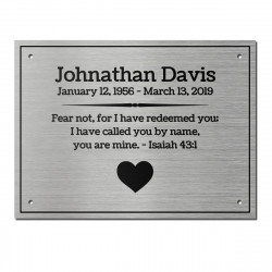 DIY Cremation Urn Plate - Brushed Silver - 5.75" w x 4.25" h
