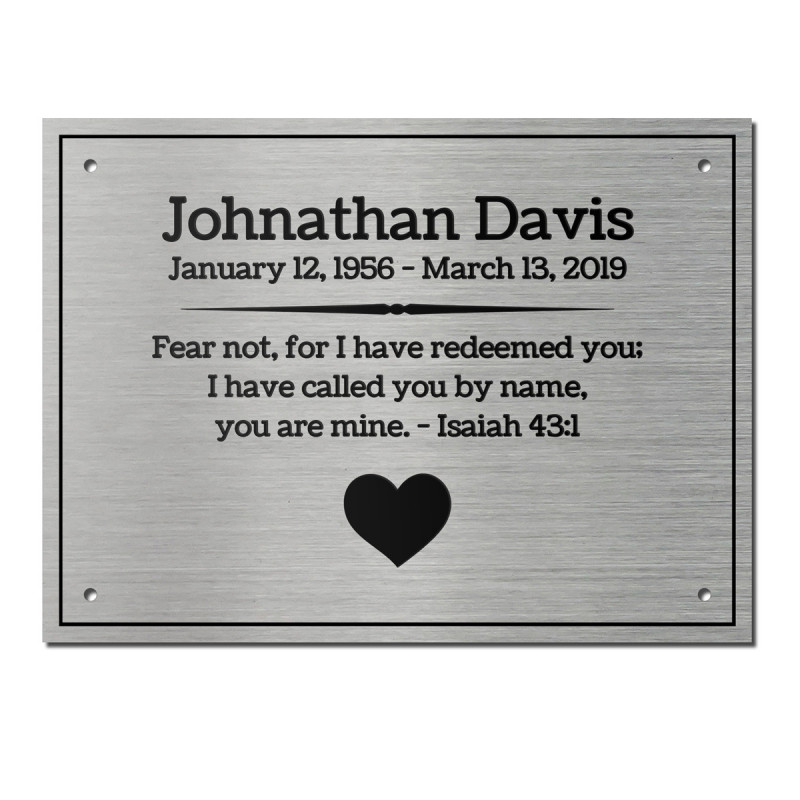 DIY Cremation Urn Plate - Brushed Silver - 5.75" w x 4.25" h