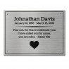 DIY Cremation Urn Plate - Brushed Silver - 5.75" w x 4.25" h