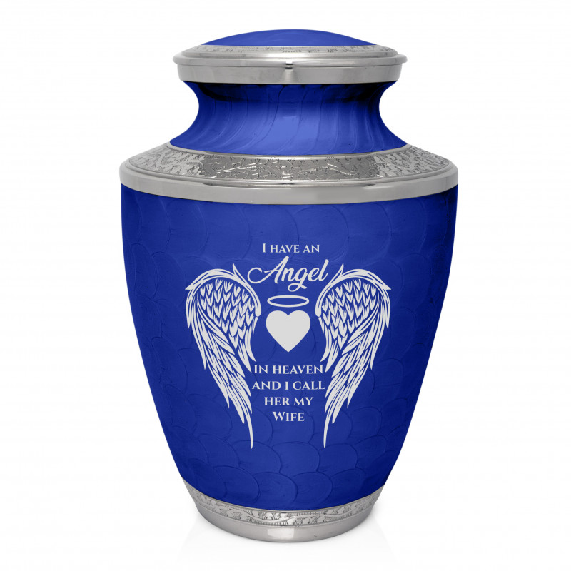 Wife Cremation Urn - Royal Blue
