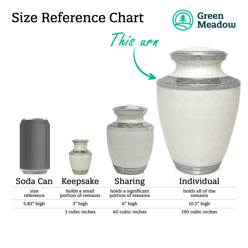 Extra Large Pawprint Heart Pet Cremation Urn - Radiant White