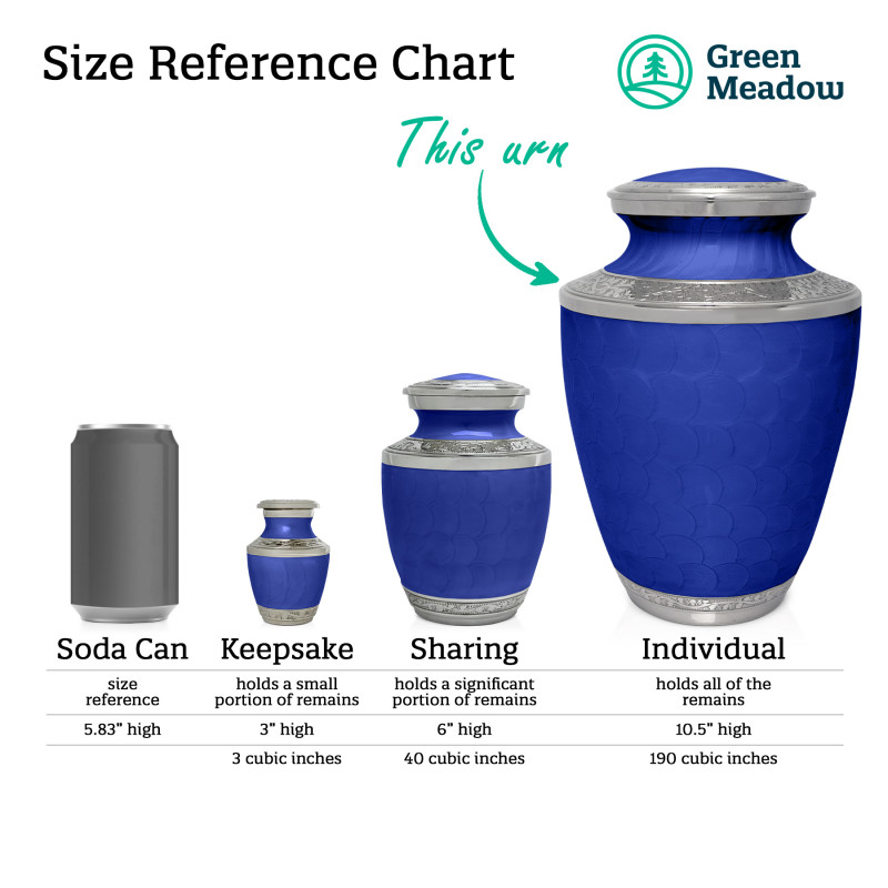 Extra Large Paw Print Pet Cremation Urn - Royal Blue