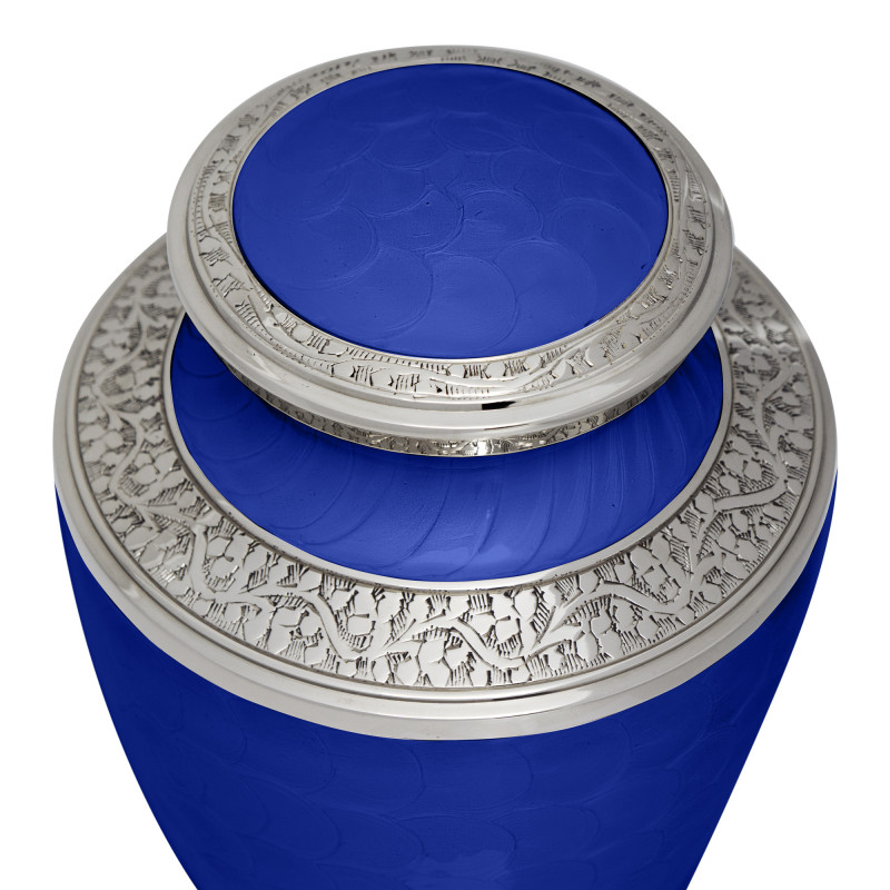Extra Large Paw Prints Pet Cremation Urn - Royal Blue