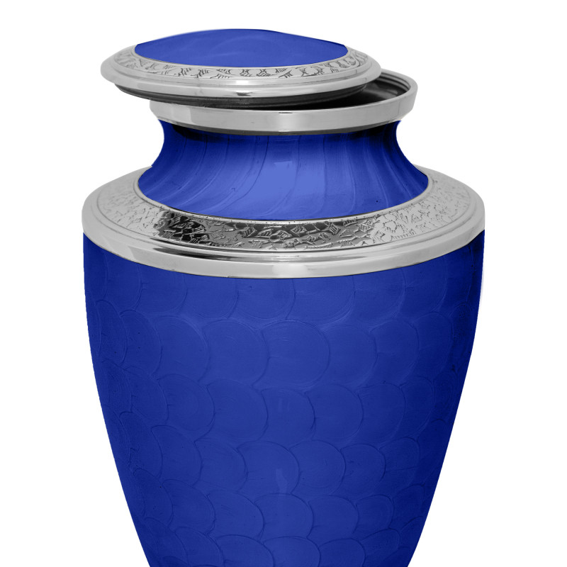Extra Large Paw Prints Pet Cremation Urn - Royal Blue