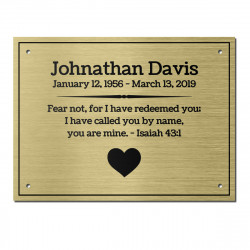 DIY Cremation Urn Plate - Brushed Gold - 5.75" w x 4.25" h