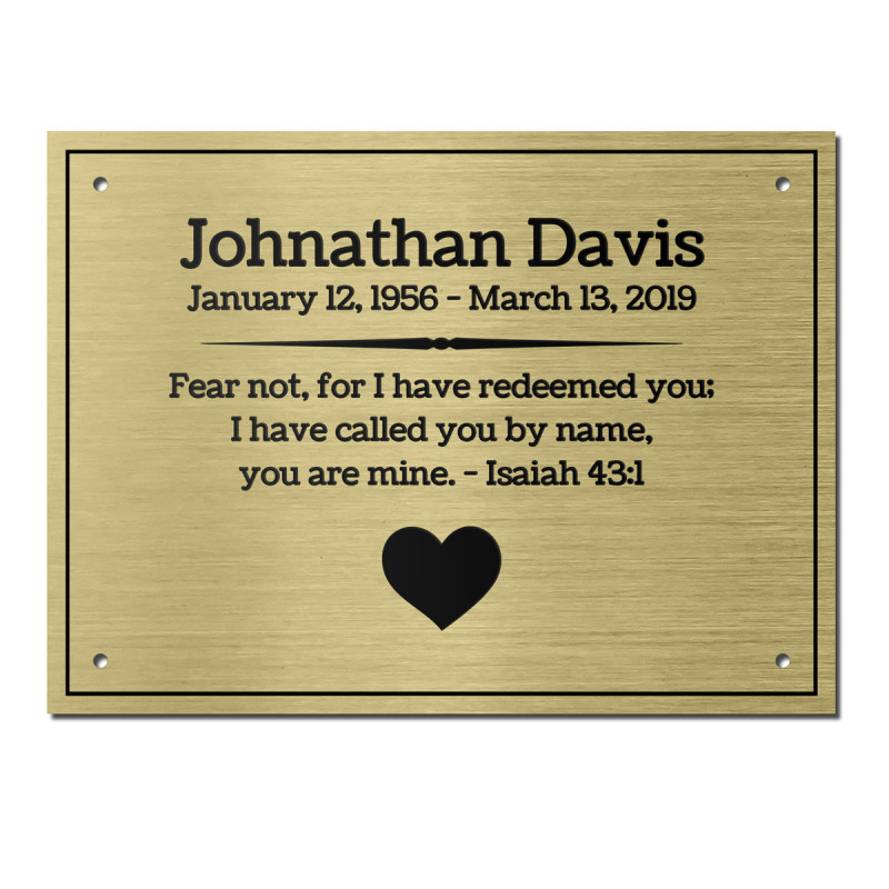 DIY Cremation Urn Plate - Brushed Gold - 5.75" w x 4.25" h