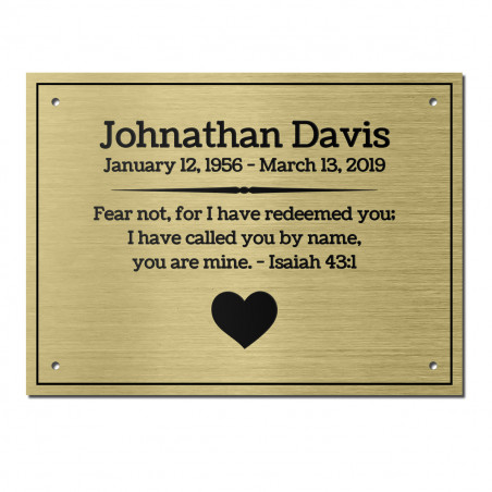 DIY Cremation Urn Plate - Brushed Gold - 5.75" w x 4.25" h