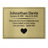 DIY Cremation Urn Plate - Brushed Gold - 5.75" w x 4.25" h