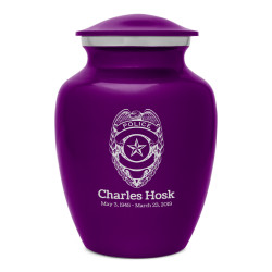 Police Sharing Urn - Purple Luster