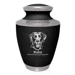 Extra Large Paw Print Pet Cremation Urn - Ebony Black