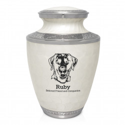 Extra Large Paw Print Pet Cremation Urn - Radiant White