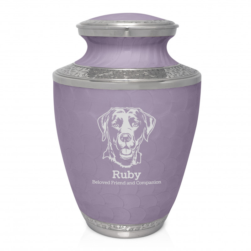 Extra Large Black Lab Pet Cremation Urn - Regal Purple