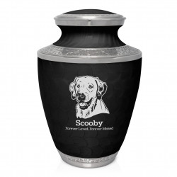 Extra Large Yellow Lab Pet Cremation Urn - Ebony Black