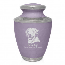 Extra Large Yellow Lab Pet Cremation Urn - Regal Purple