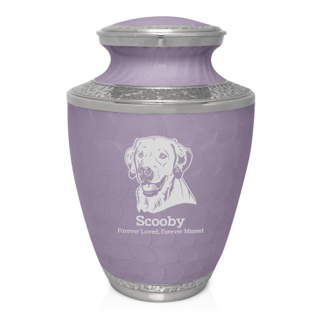 Extra Large Yellow Lab Pet Cremation Urn - Regal Purple