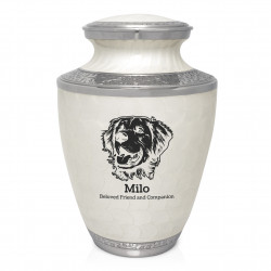 Extra Large Golden Retriever Pet Cremation Urn - Radiant White