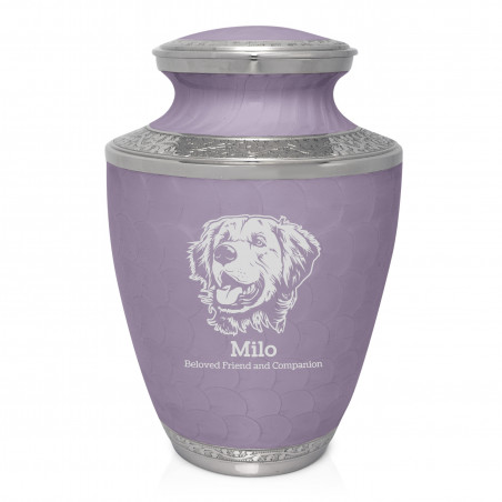 Extra Large Golden Retriever Pet Cremation Urn - Regal Purple
